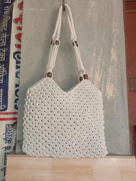 Geometric Knot Macramé Tote