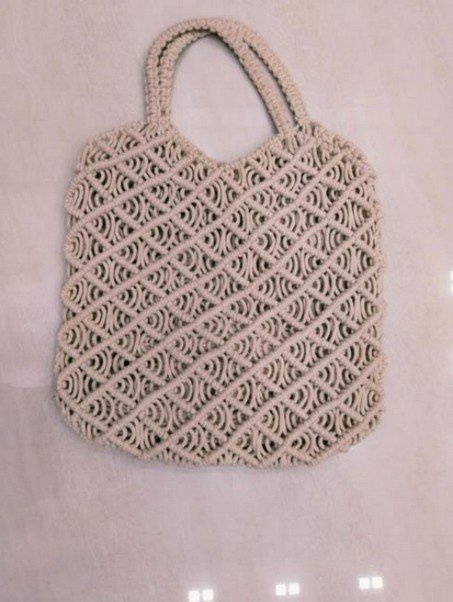 Geometric Knot Macramé Tote