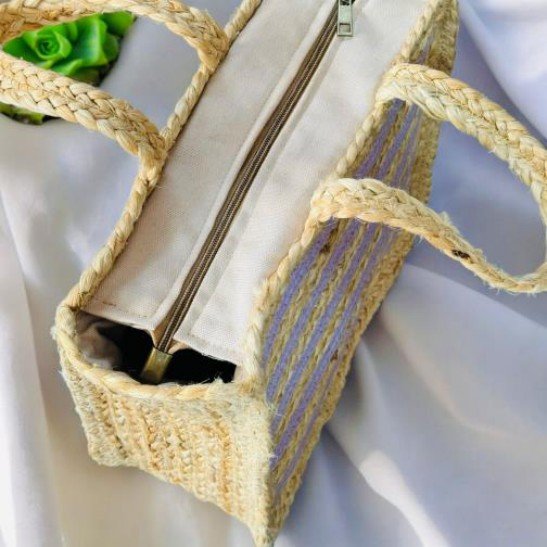 Burlap Boho Satchel